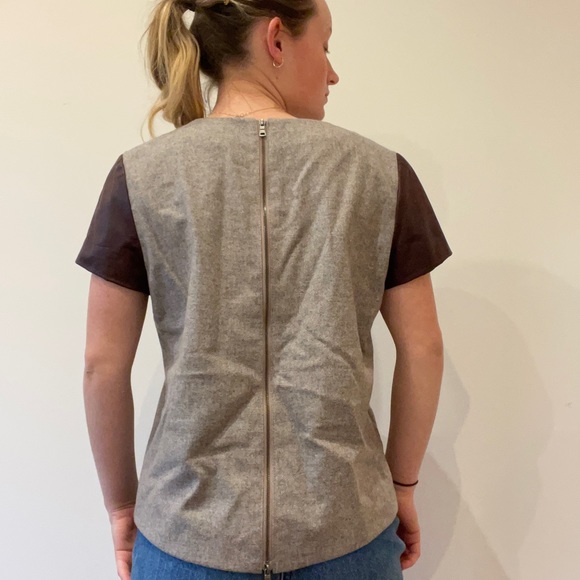 Jenni Kayne Wool & Leather shirt - Picture 2 of 3